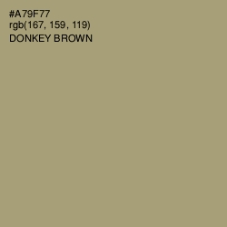 #A79F77 - Donkey Brown Color Image